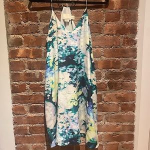 Cynthia Rowley Watercolor Print Silk Dress